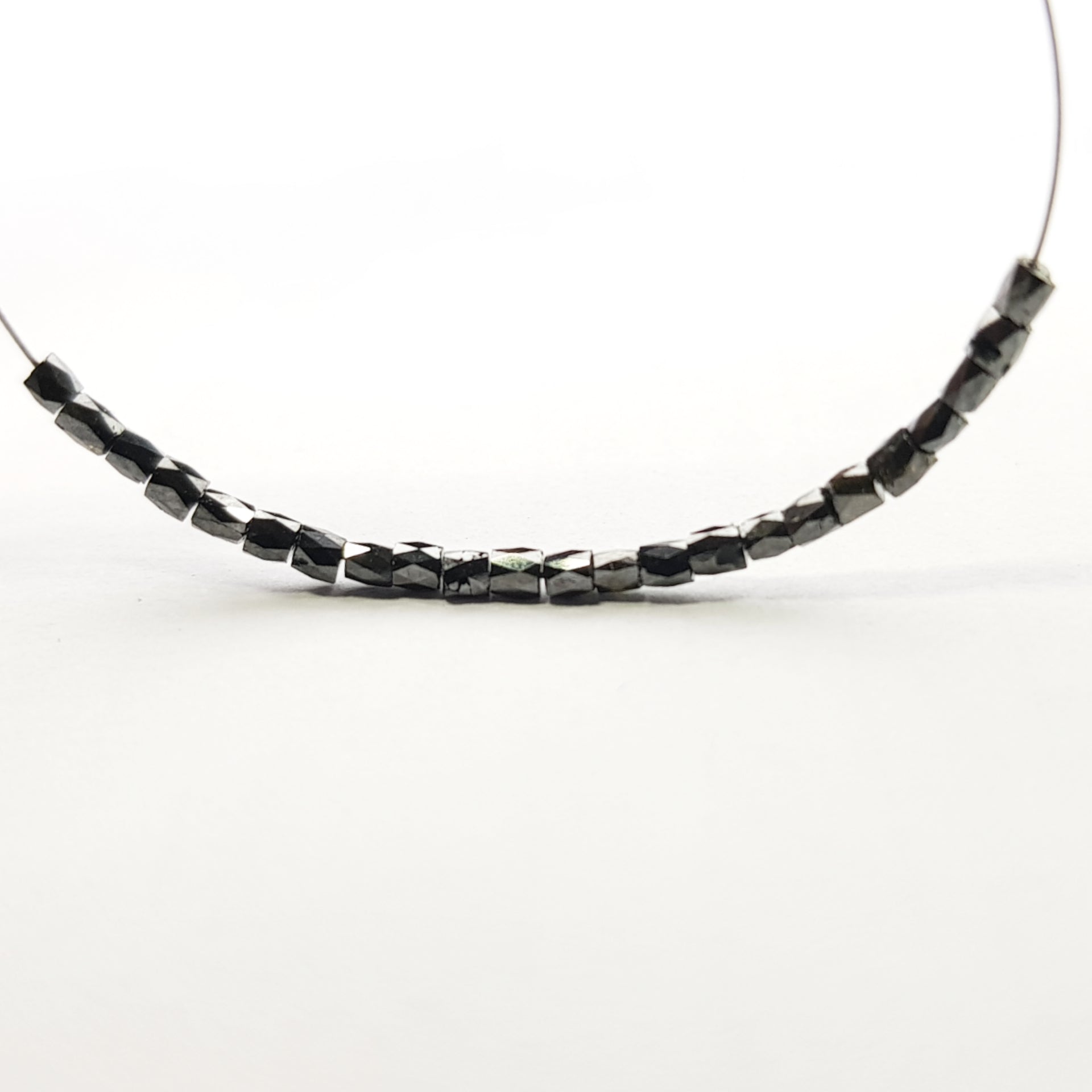 1.00 Ct Lot Natural Black Tube Diamond Beads wt Drilled Hole For Strand Necklace