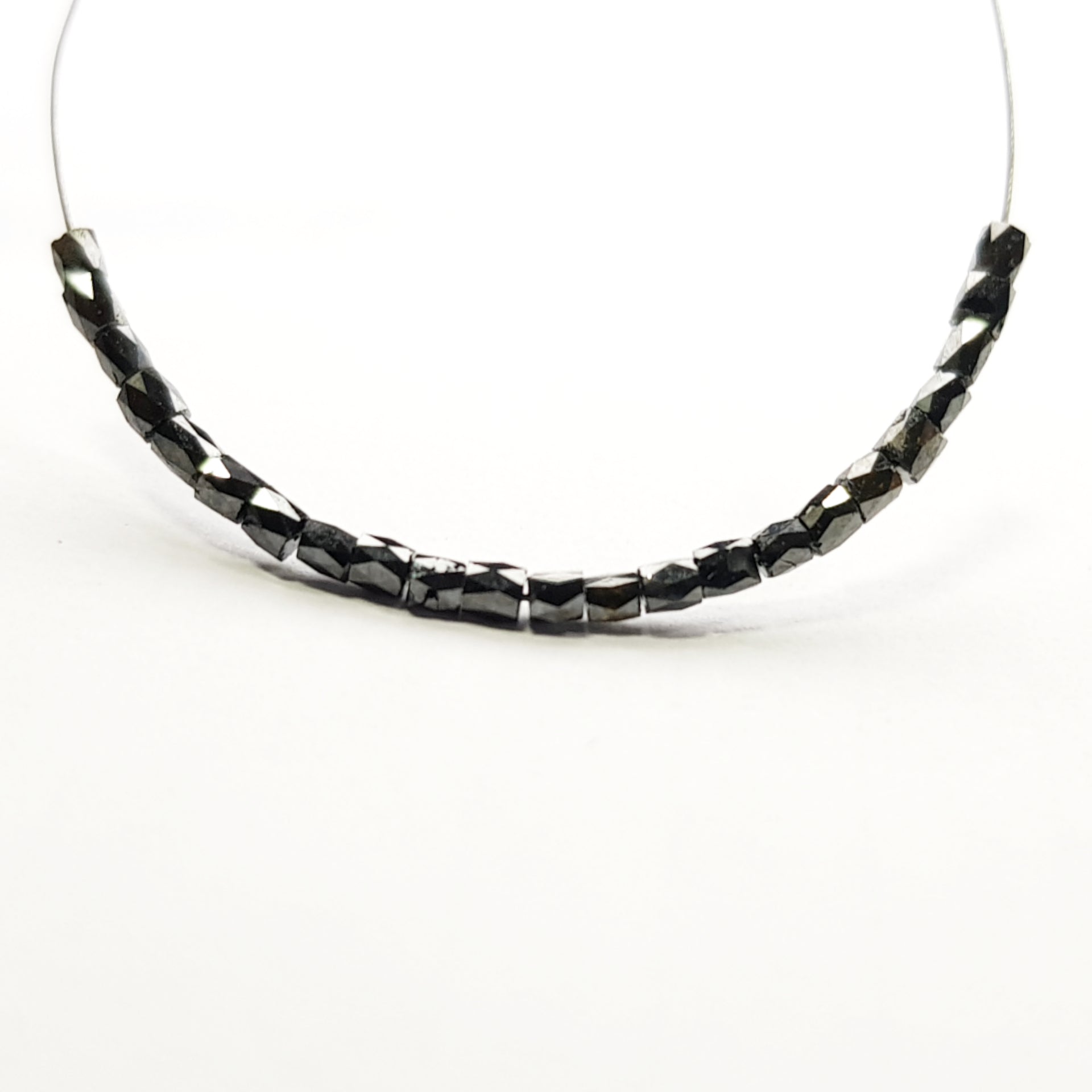 1.00 Ct Lot Natural Black Tube Diamond Beads wt Drilled Hole For Strand Necklace