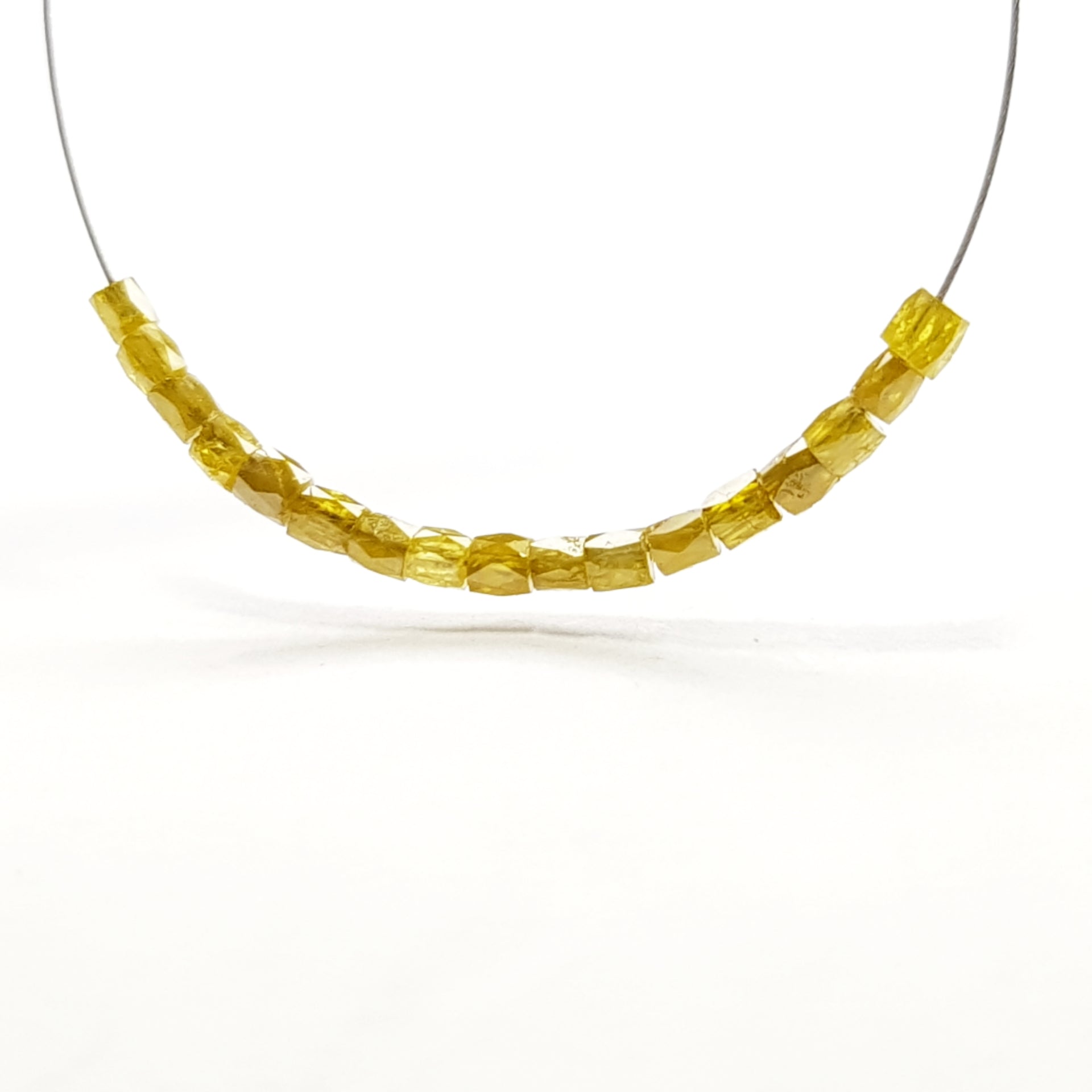 1.00 Ct Lot Natural Yellow Color Tube Diamond Beads wt Drilled Hole For Jewelry