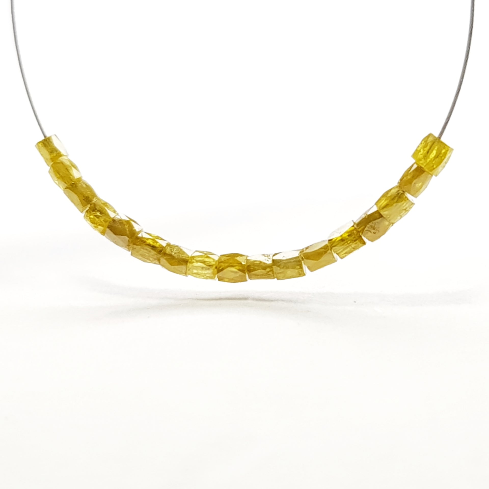 1.00 Ct Lot Natural Yellow Color Tube Diamond Beads wt Drilled Hole For Jewelry