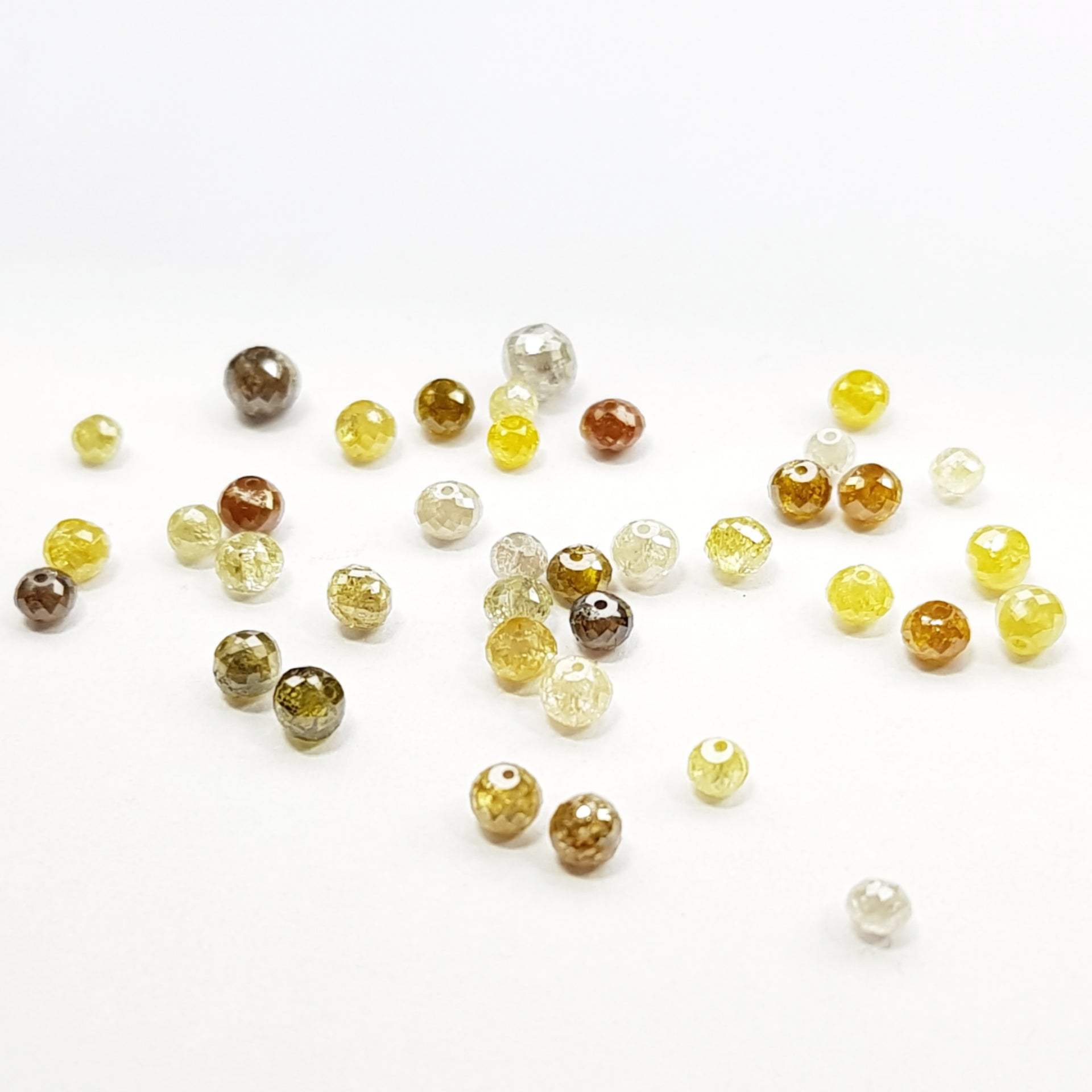 2.00 Ct Natural Multi Color Polished Round Ball's Diamond Beads wt Drilled