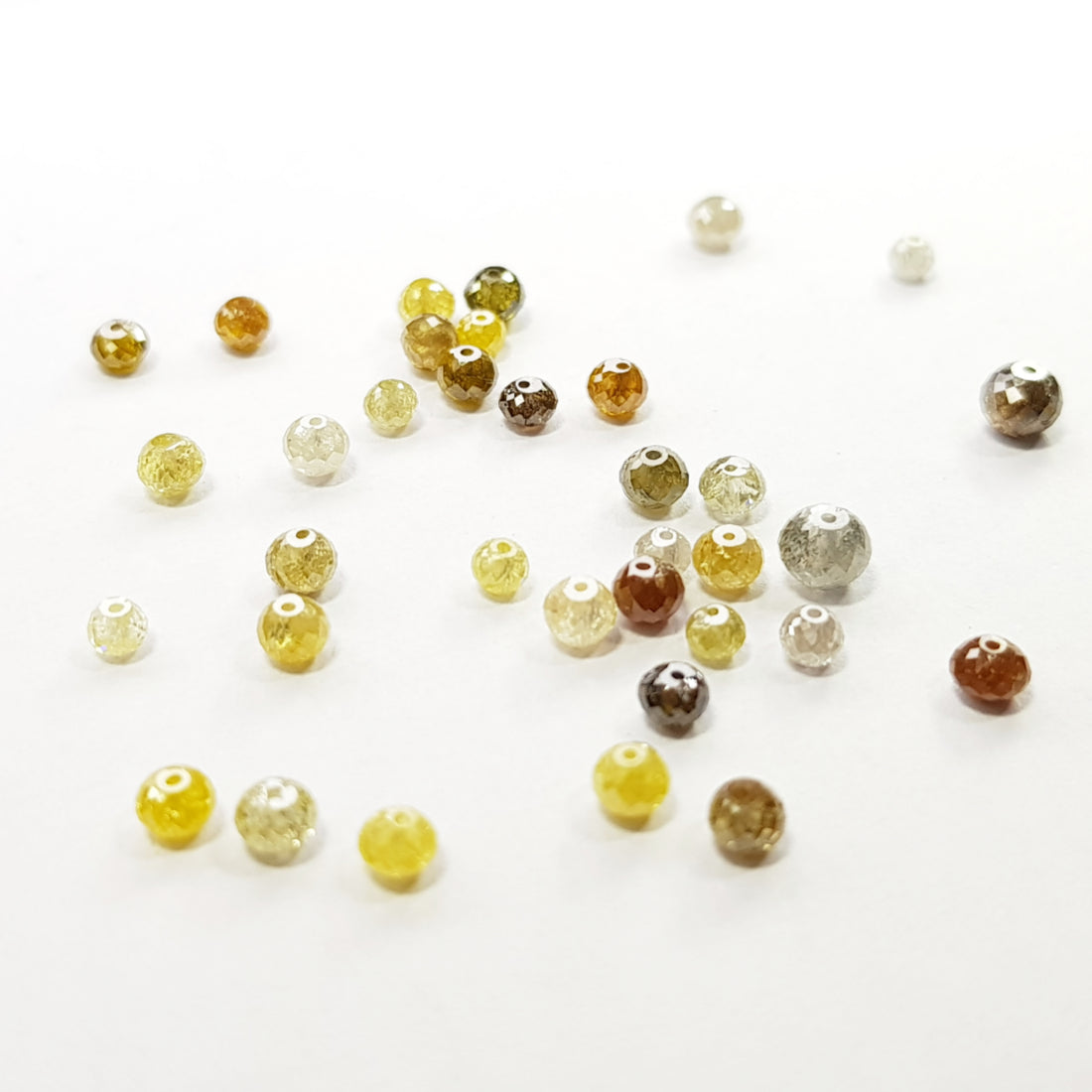 5.00+ Ct Lot Natural Multi Color Round Polished Loose Diamonds Beads Drilled for Strand Necklace Chain