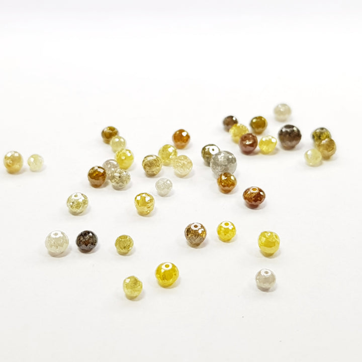 5.00+ Ct Lot Natural Multi Color Round Polished Loose Diamonds Beads Drilled for Strand Necklace Chain