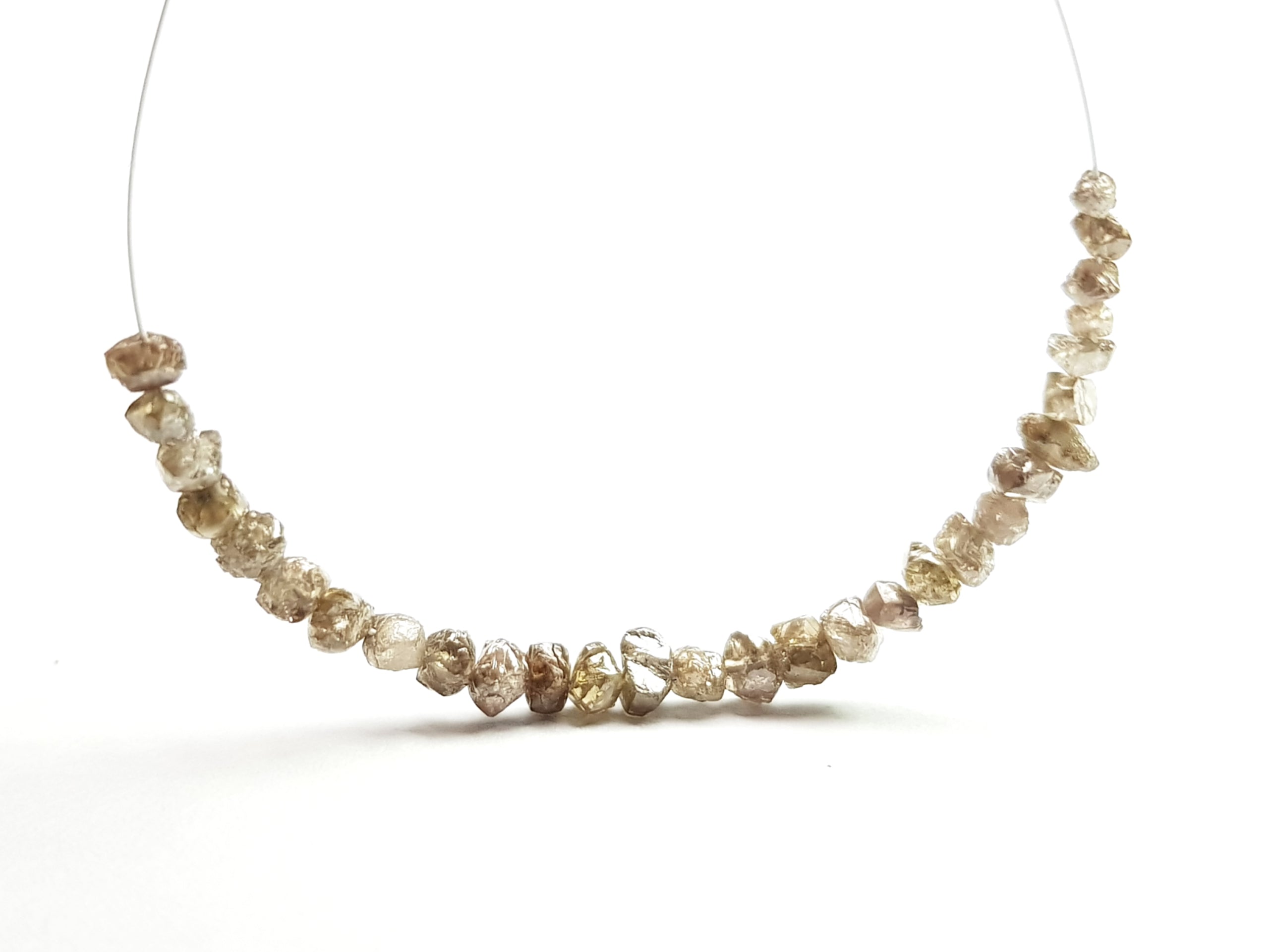 2.00 Ct Lot Natural Brown Color Raw Rough Loose Diamond Beads with Drilled Hole