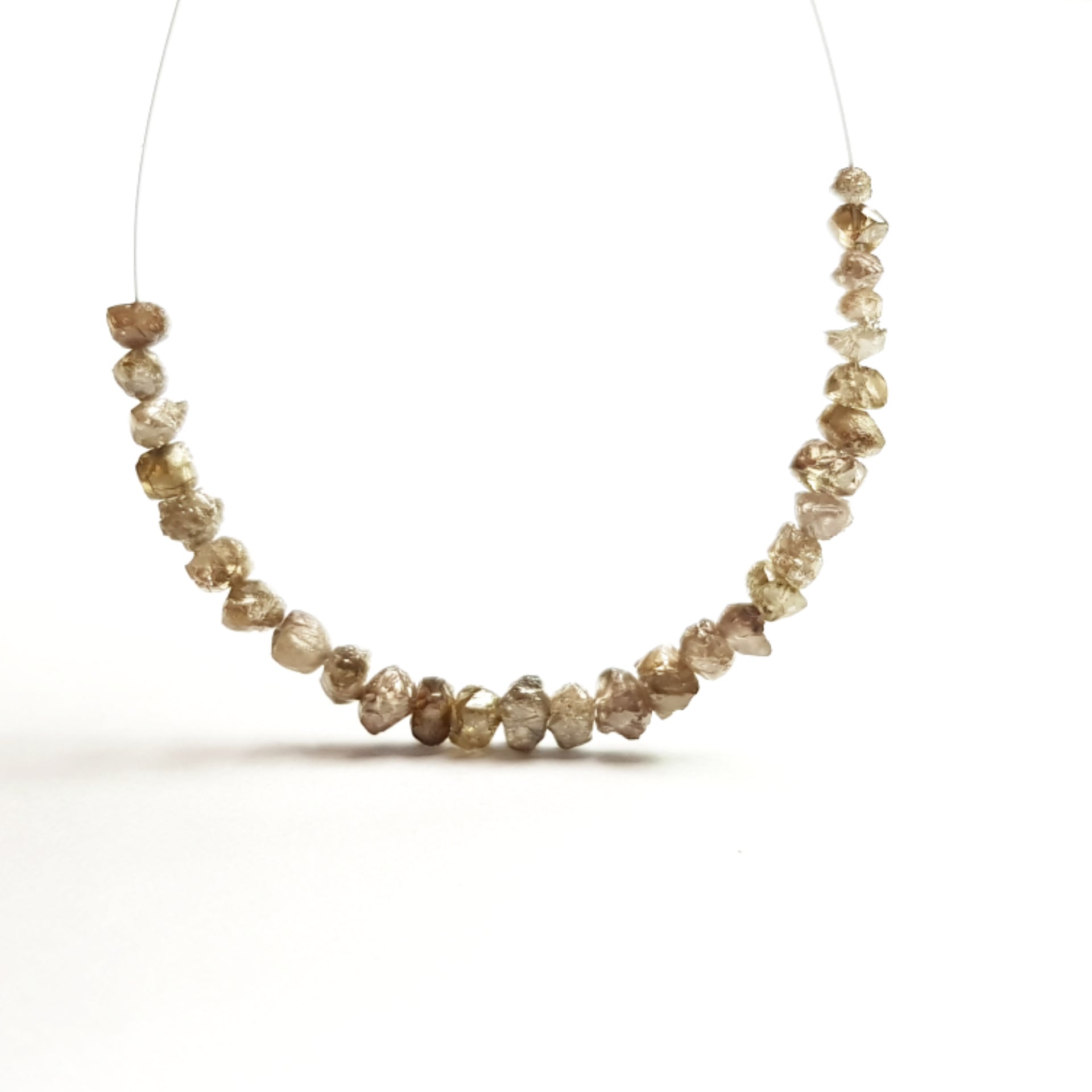 2.00 Ct Lot Natural Brown Color Raw Rough Loose Diamond Beads with Drilled Hole