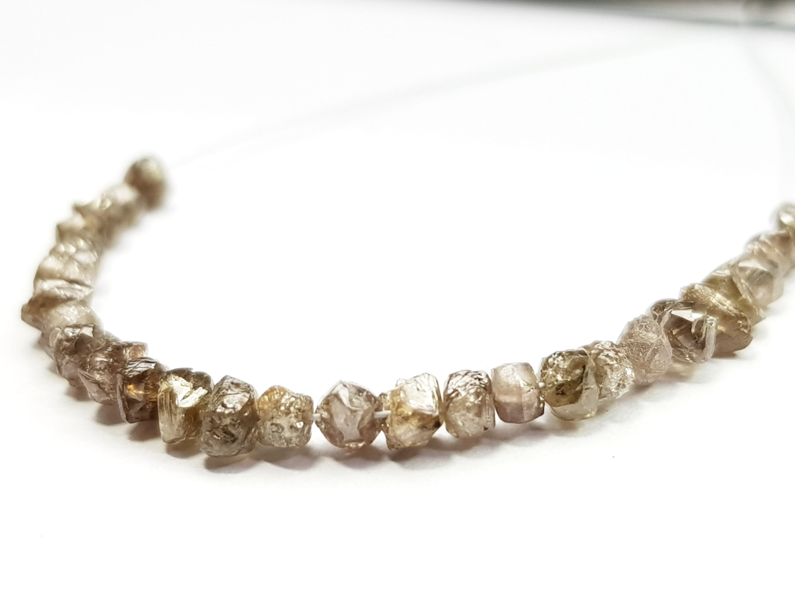 2.00 Ct Lot Natural Brown Color Raw Rough Loose Diamond Beads with Drilled Hole