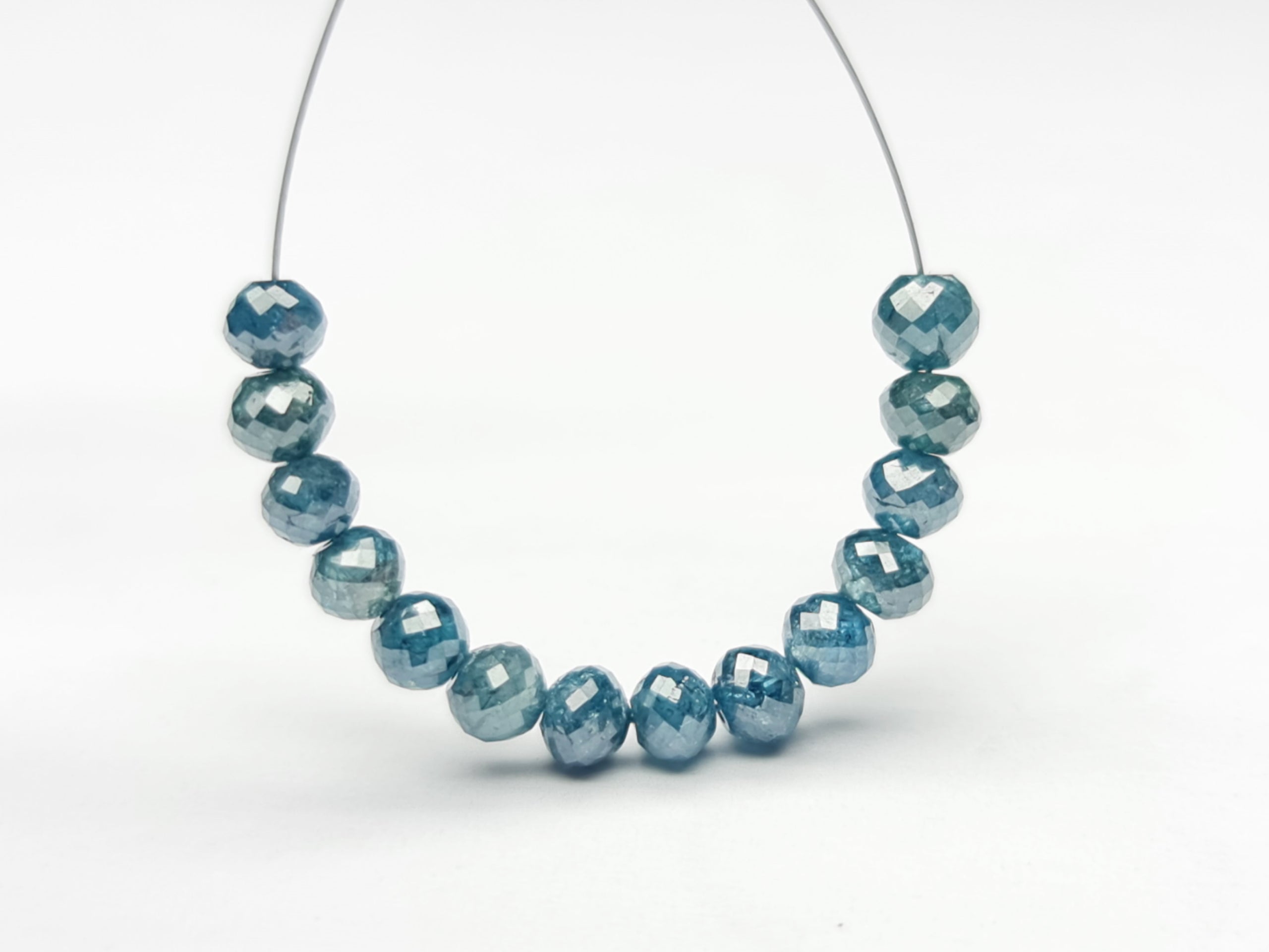 5.00 Carat 2.00-3.00 MM Natural Blue Polished Round Loose Diamond Beads wt Drilled Hole