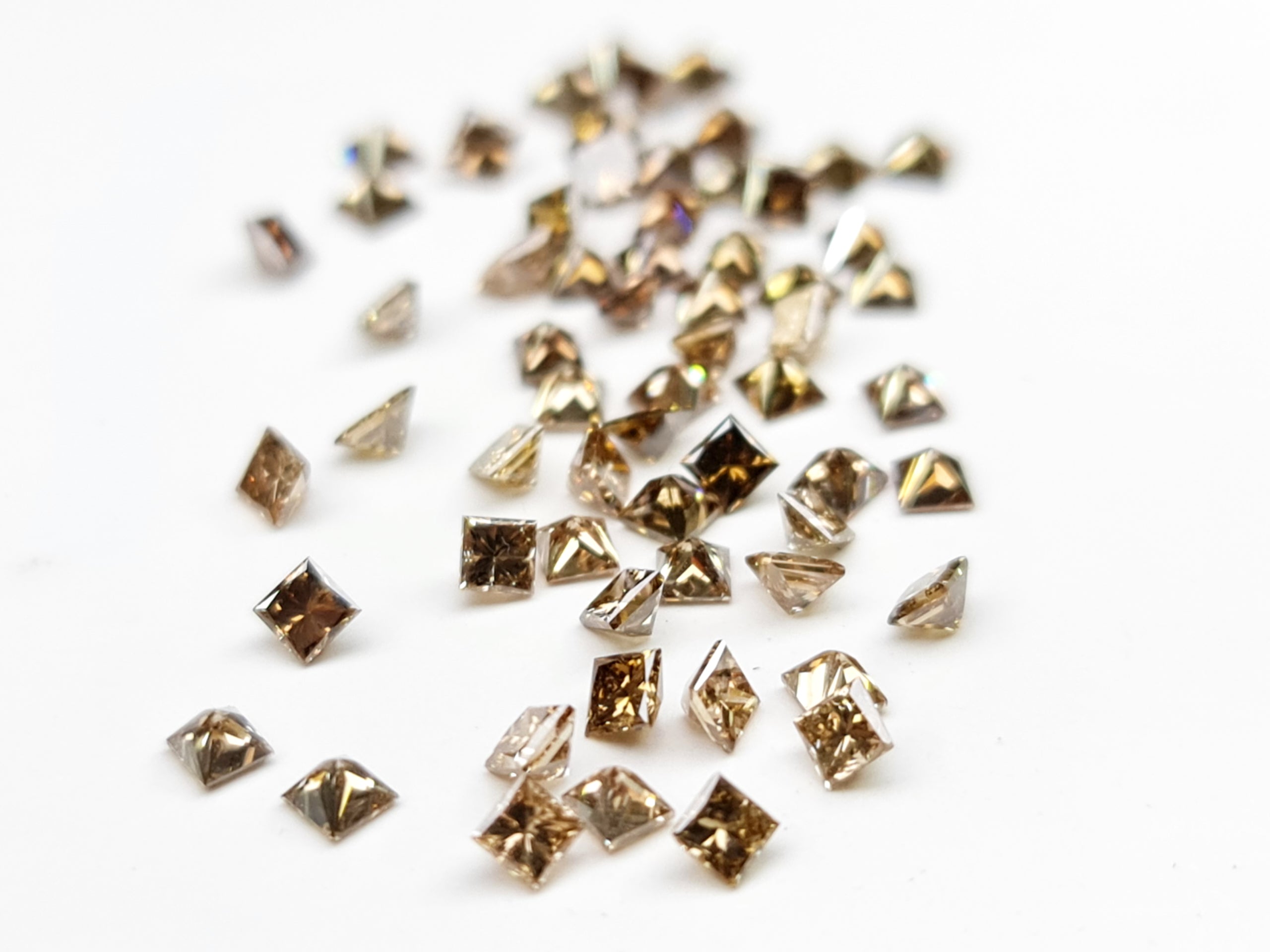 1.00 Ct Lot Natural Brown Princess Cut Loose Diamonds 1.50–2.00 MM for Engagement Rings or Fine Jewelry