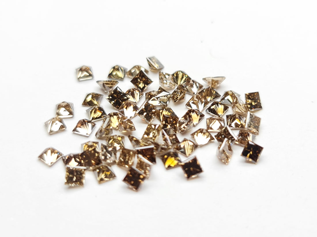 1.00 Ct Lot Natural Brown Princess Cut Loose Diamonds 1.50–2.00 MM for Engagement Rings or Fine Jewelry