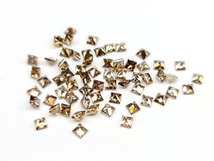 1.00 Ct Lot Natural Brown Princess Cut Loose Diamonds 1.50–2.00 MM for Engagement Rings or Fine Jewelry