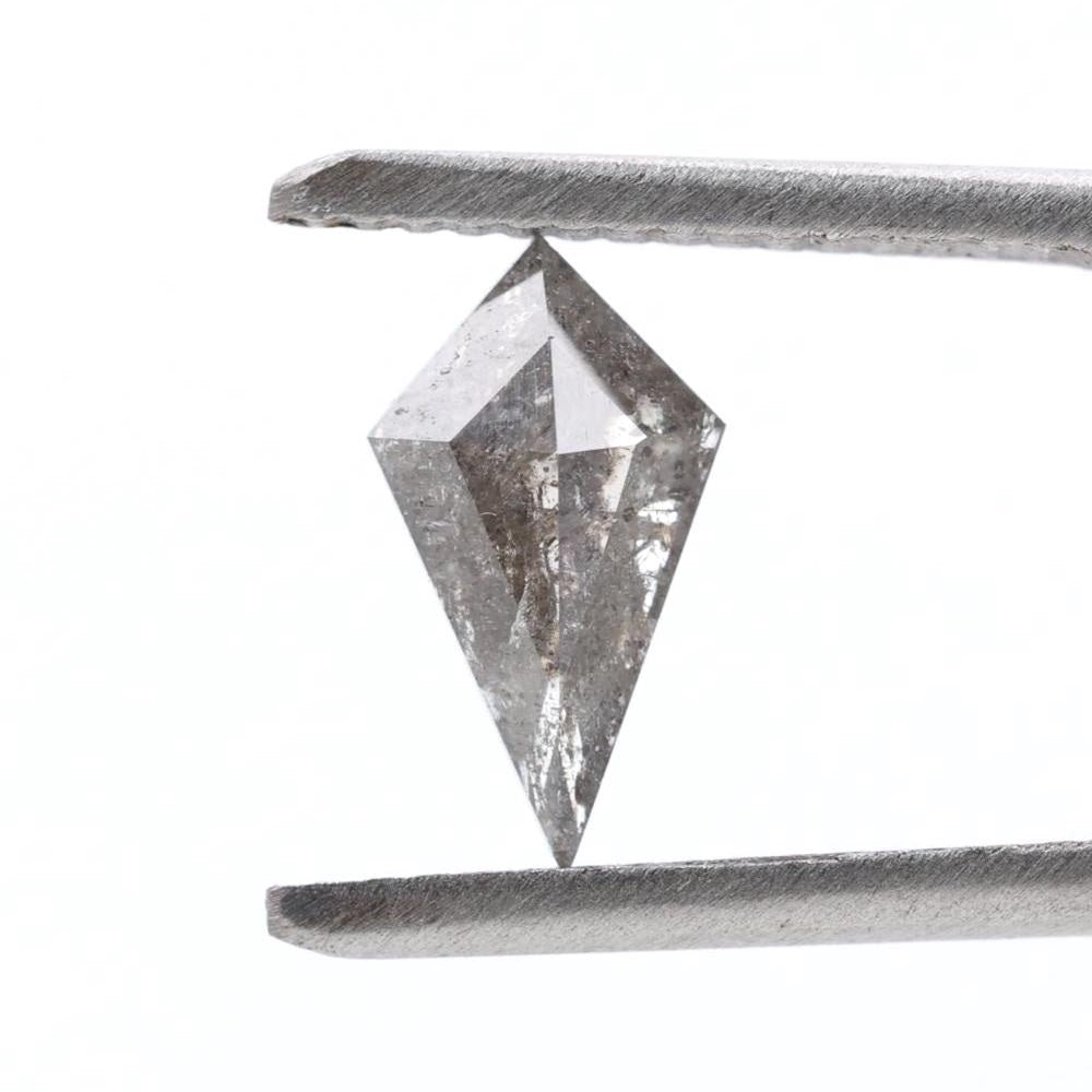 0.73 Carat Salt and Pepper Diamond, Natural Gray Kite Loose Diamonds for Engagement Ring
