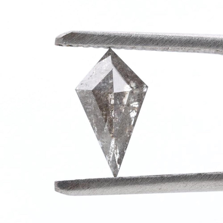 0.73 Carat Salt and Pepper Diamond, Natural Gray Kite Loose Diamonds for Engagement Ring