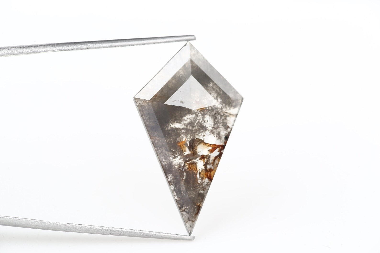9.62 ct Salt and Pepper Diamond, Natural Brown Red Color Kite Cut Loose Diamond for Jewelry