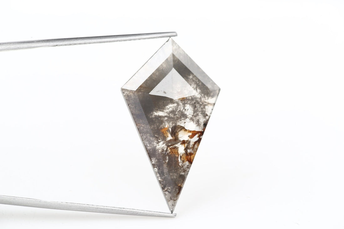 9.62 ct Salt and Pepper Diamond, Natural Brown Red Color Kite Cut Loose Diamond for Jewelry