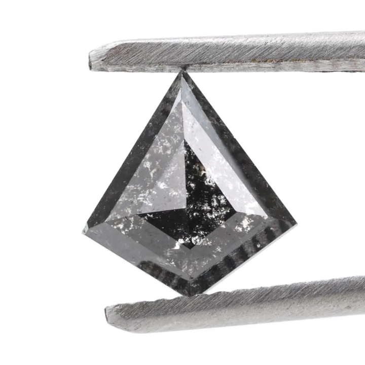 1.22 Ct Salt and Pepper Diamond, Natural Gray Smokey Kite Loose Diamonds for Engagement Ring