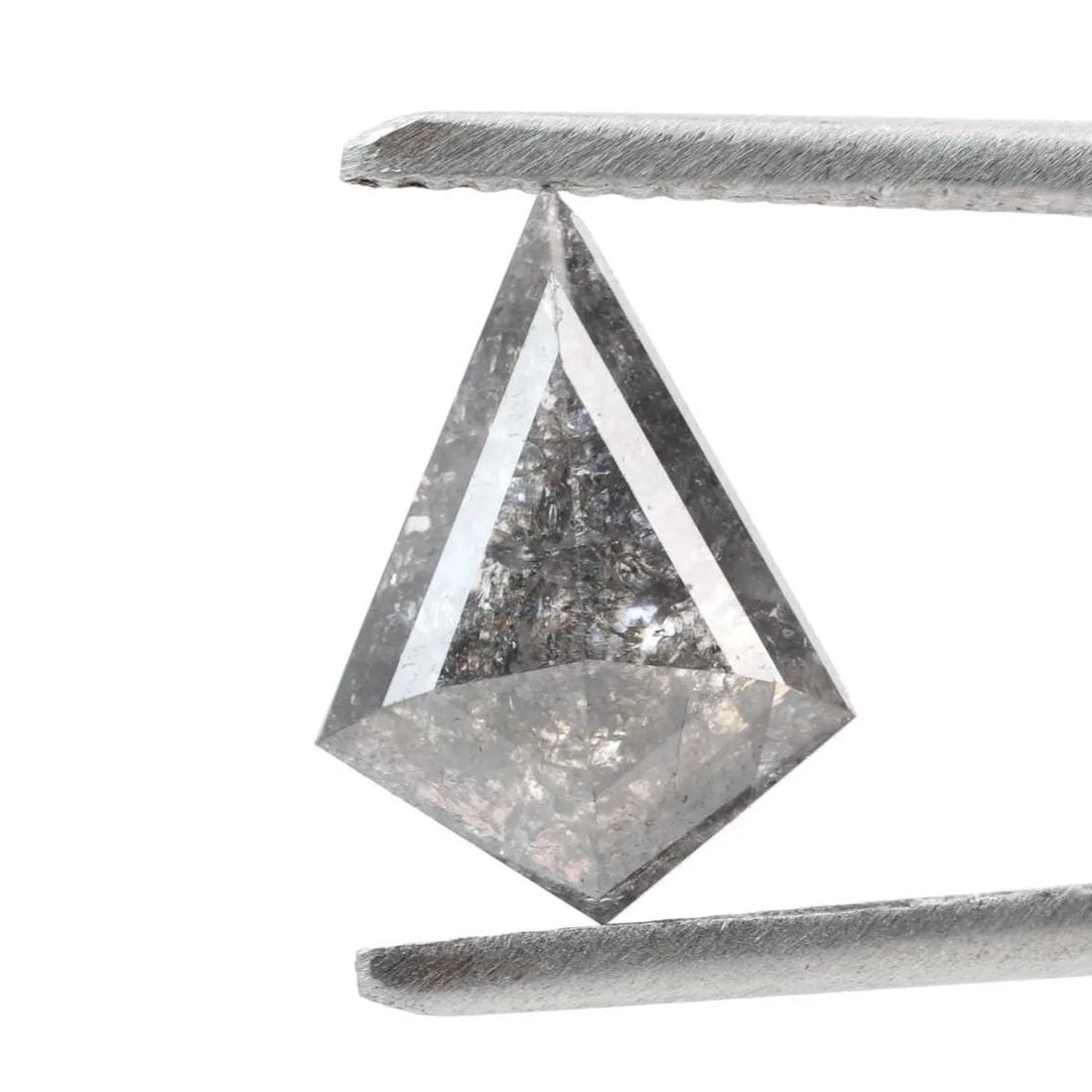 1.86 Ct Salt and Pepper Diamond, Natural Gray Smokey Kite Loose Diamonds for Engagement Ring