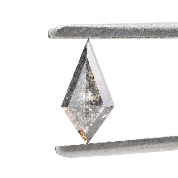 0.50 Ct Salt and Pepper Diamond, Natural Gray Smokey Kite Loose Diamonds for Engagement Ring