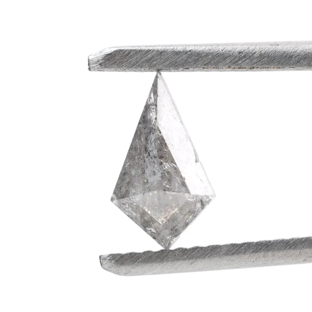 0.64 Ct Salt and Pepper Diamond, Natural Gray Kite Loose Diamonds for Engagement Ring