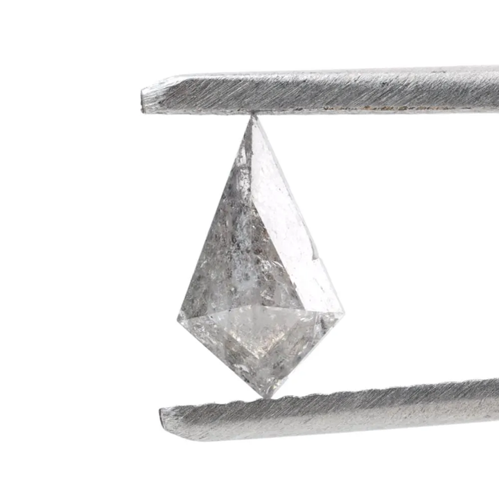 0.64 Ct Salt and Pepper Diamond, Natural Gray Kite Loose Diamonds for Engagement Ring