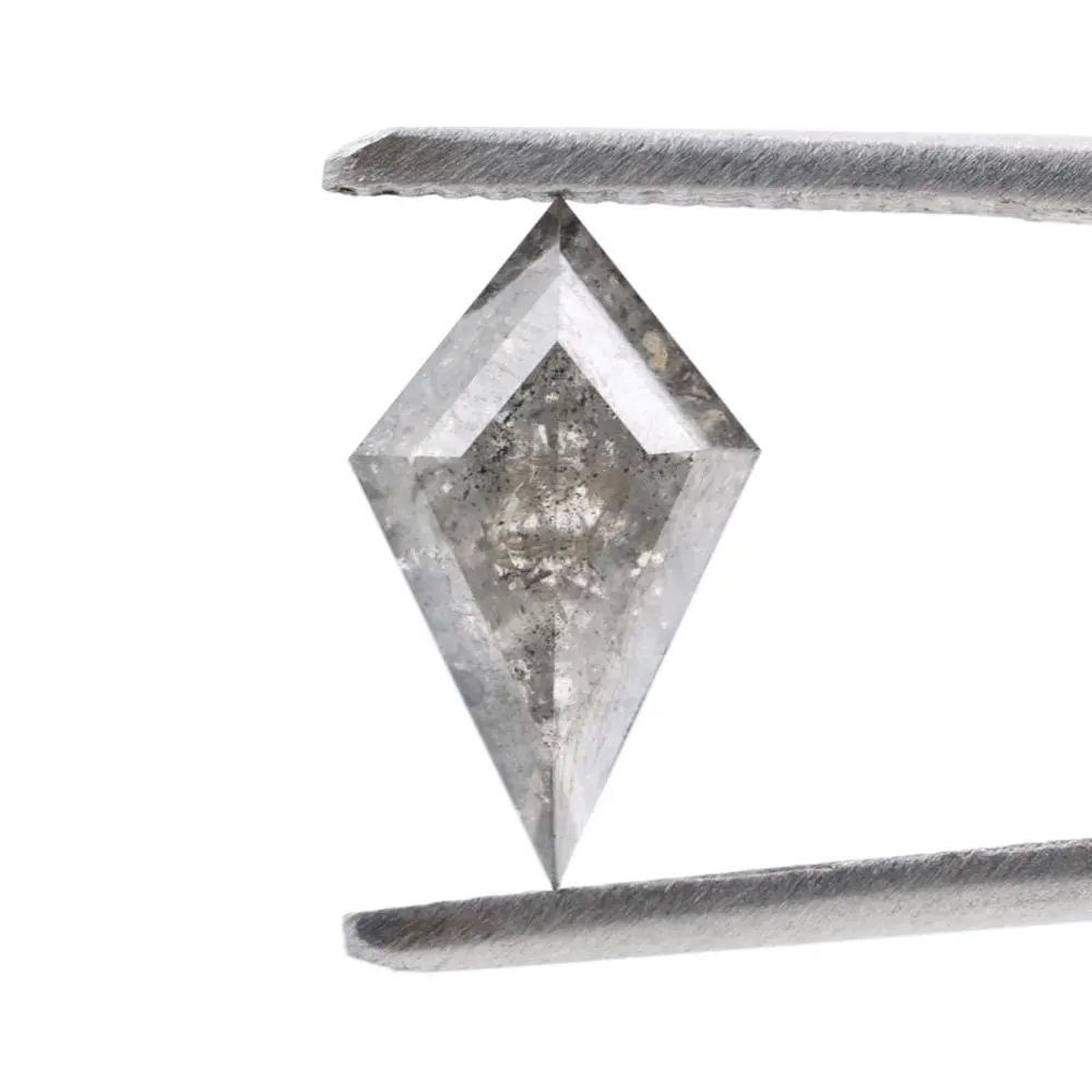1.60 Cts Salt and Pepper Diamond, Natural Gray Smokey Kite Loose Diamonds for Engagement Ring