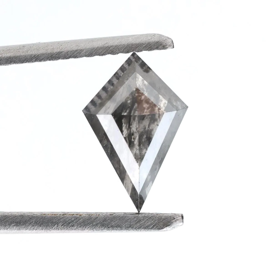 1.36 Cts Salt and Pepper Diamond, Natural Gray Kite Loose Diamonds for Engagement Ring