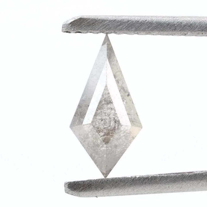 0.62 Ct Salt and Pepper Diamond, Natural Gray Kite Loose Diamonds for Engagement Ring