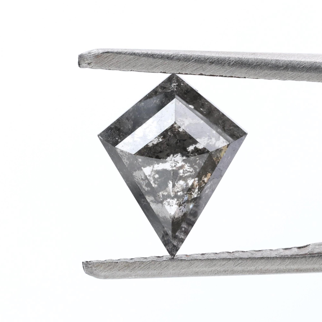 1.35 Carat Salt and Pepper Diamond, Natural Gray Kite Loose Diamonds for Engagement Ring