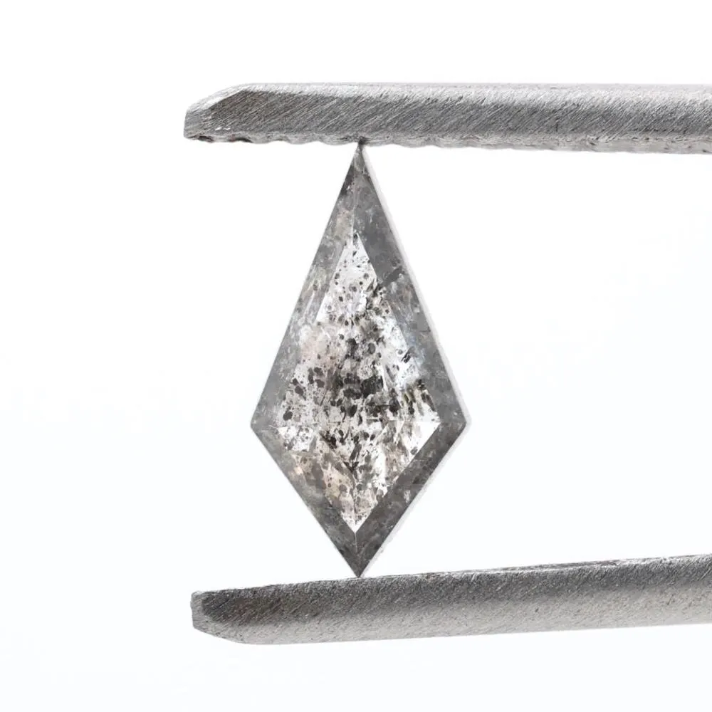 0.57 Ct Salt and Pepper Diamond, Natural Gray Smokey Kite Loose Diamonds for Engagement Ring