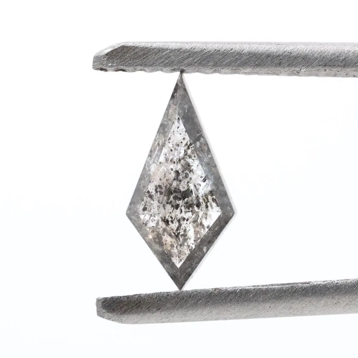 0.57 Ct Salt and Pepper Diamond, Natural Gray Smokey Kite Loose Diamonds for Engagement Ring
