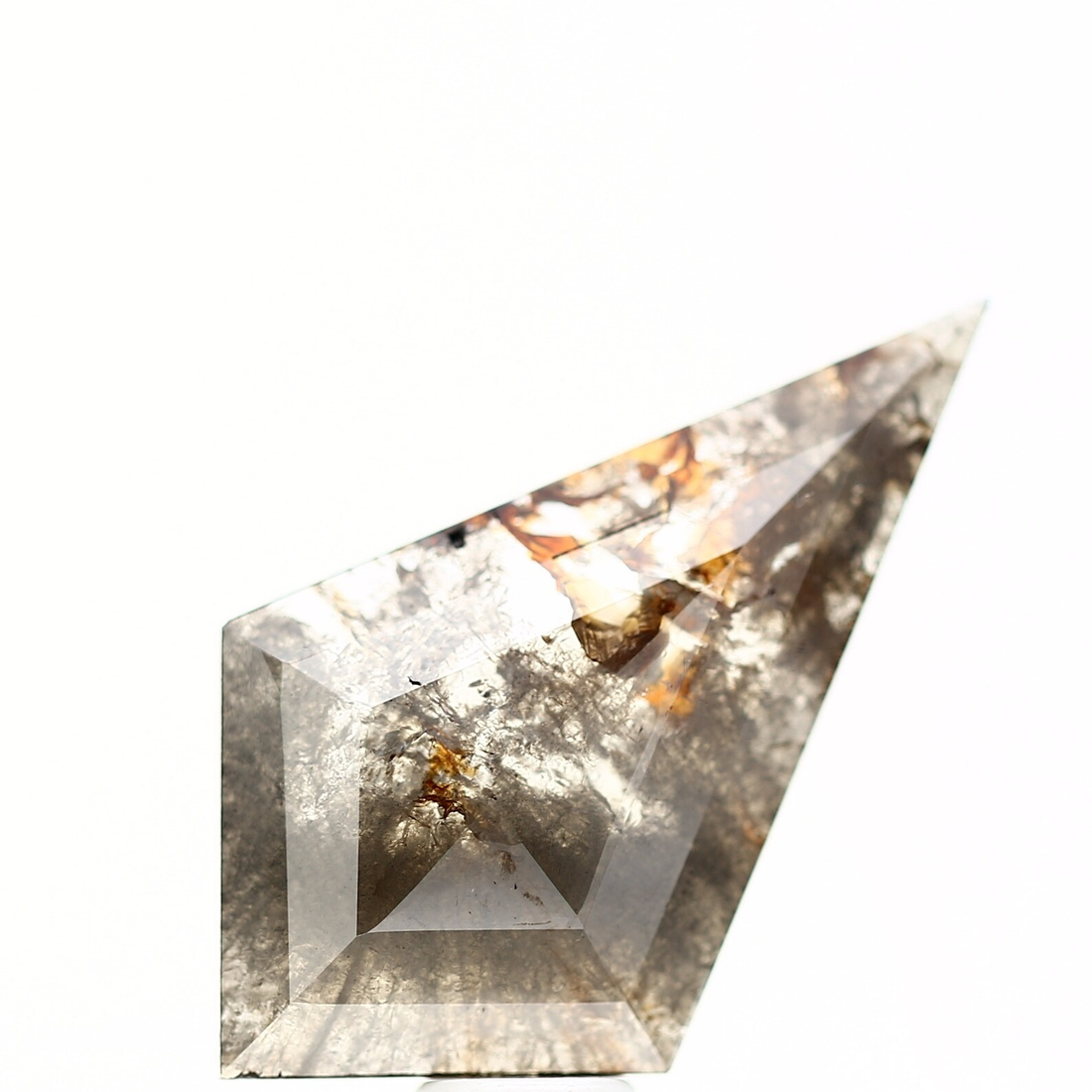 9.62 ct Salt and Pepper Diamond, Natural Brown Red Color Kite Cut Loose Diamond for Jewelry