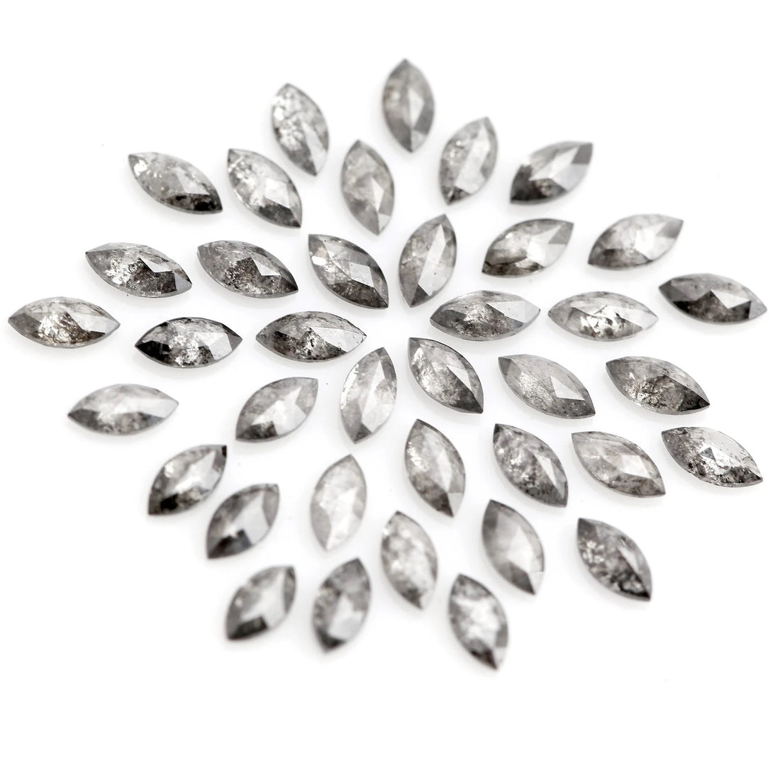1.00 Ct 1.50 x 3.00 MM Natural Salt and Pepper Marquise Cut Loose Diamond for Fine Jewelry
