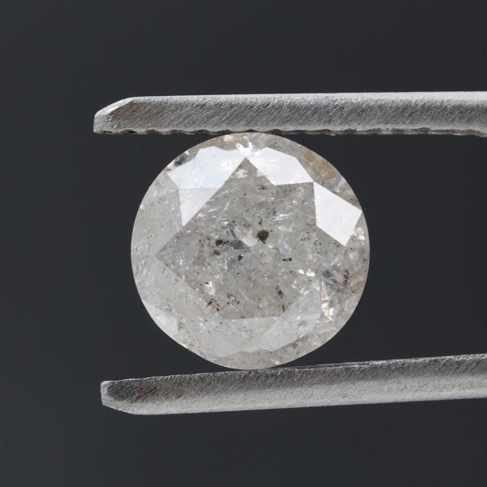 2.00 Carat Salt and Pepper Diamond, Natural Gray Round Loose Diamonds for Engagement Ring