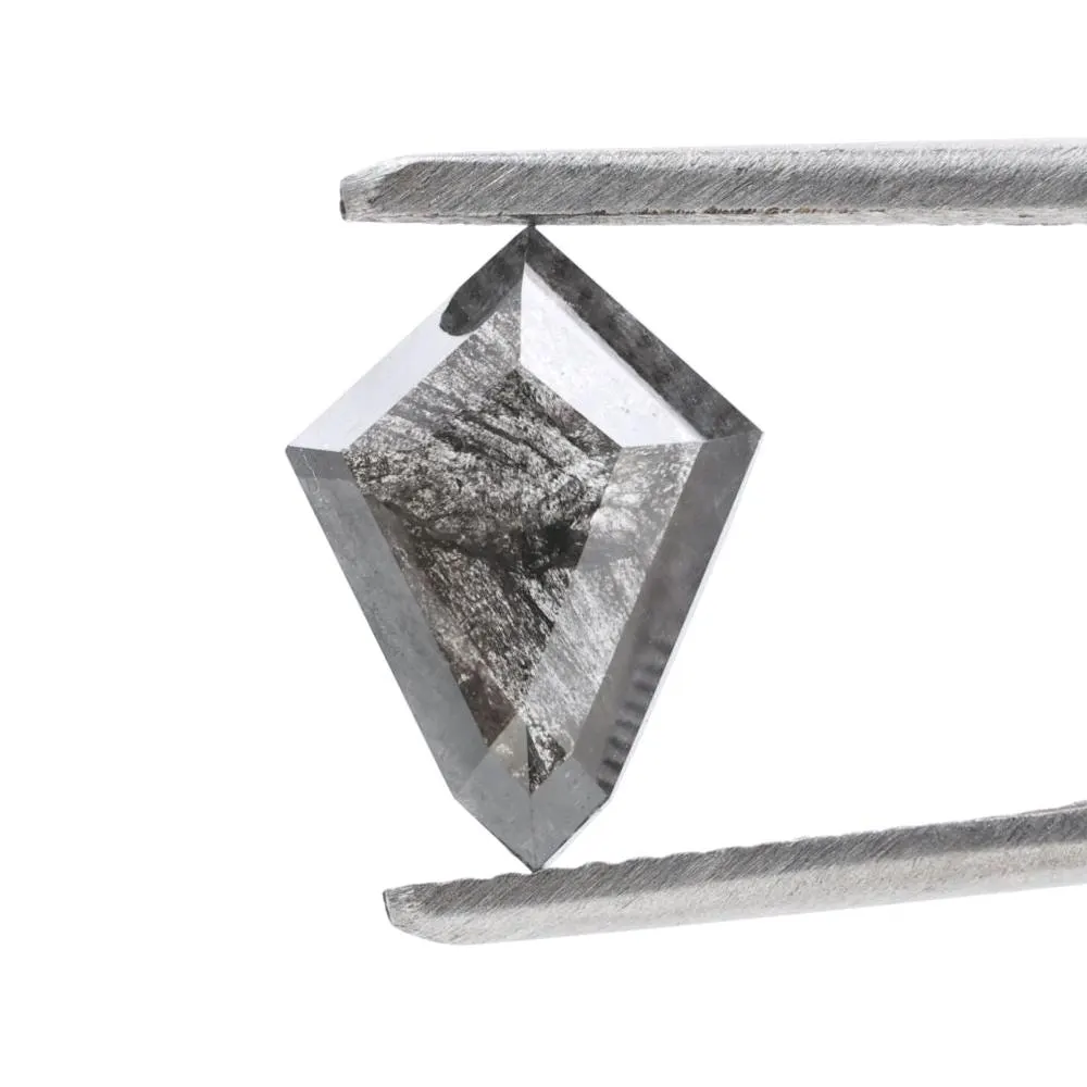 2.18 Ct Salt and Pepper Diamond, Natural Gray Smokey Kite Loose Diamonds for Engagement Ring