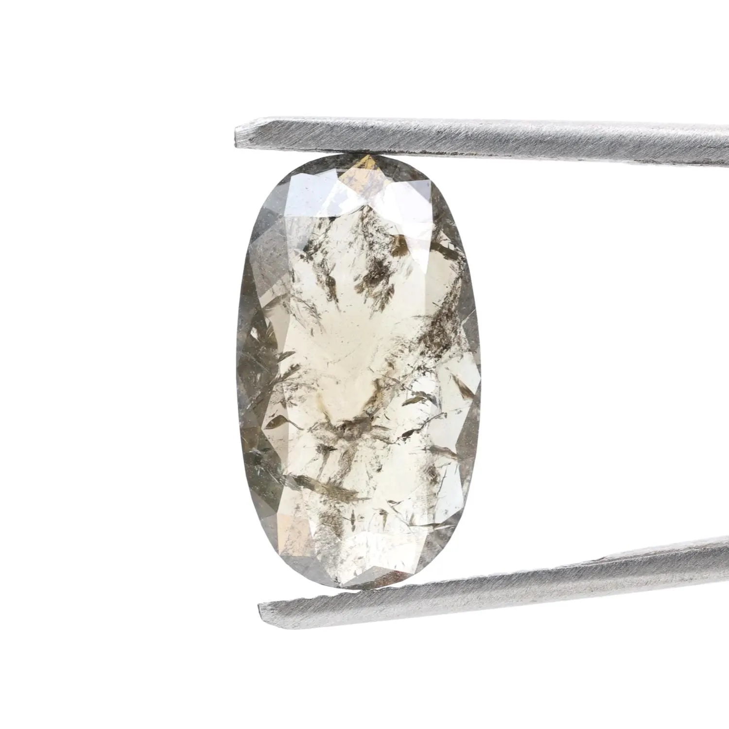 3.69 Ct Salt and Pepper Diamond, Natural Brown Oval Loose Diamonds for Minimalist Engagement Ring