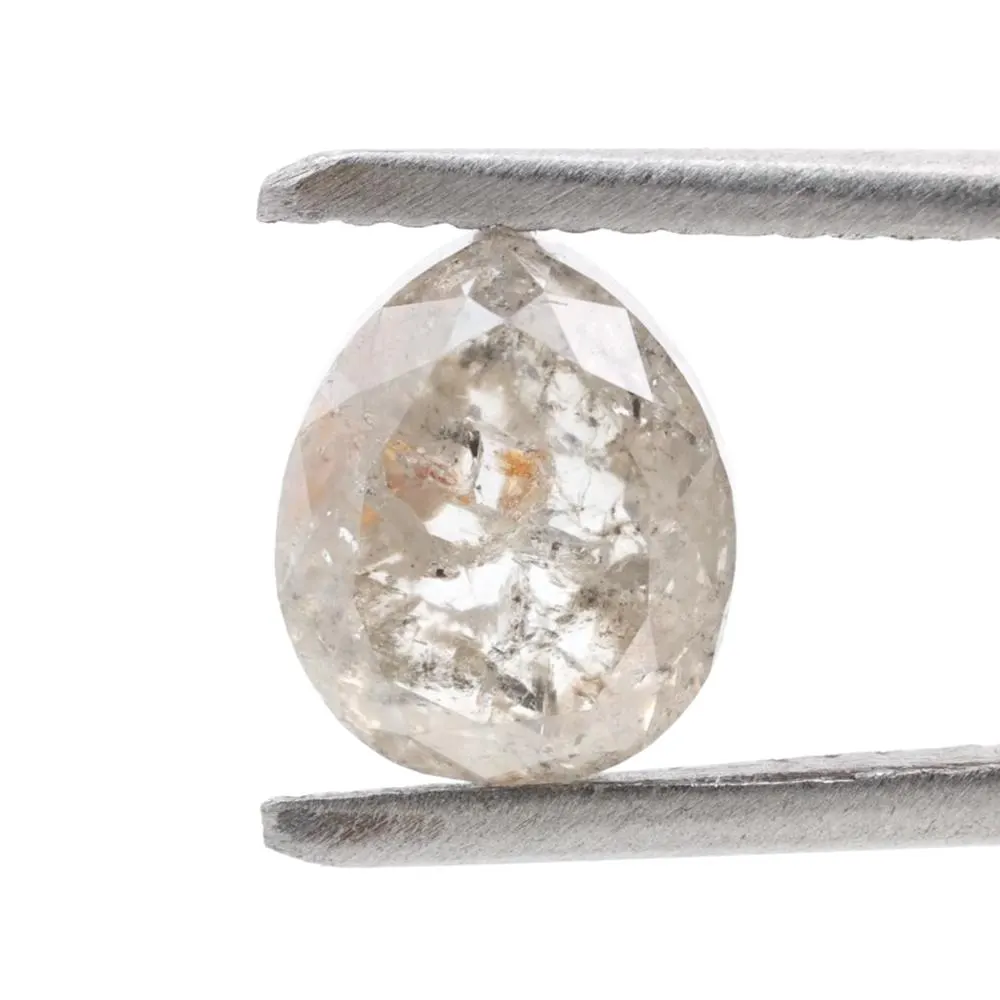2.24 Ct Salt and Pepper Diamond, Natural Gray Color Pear Cut Loose Diamonds for Engagement Ring