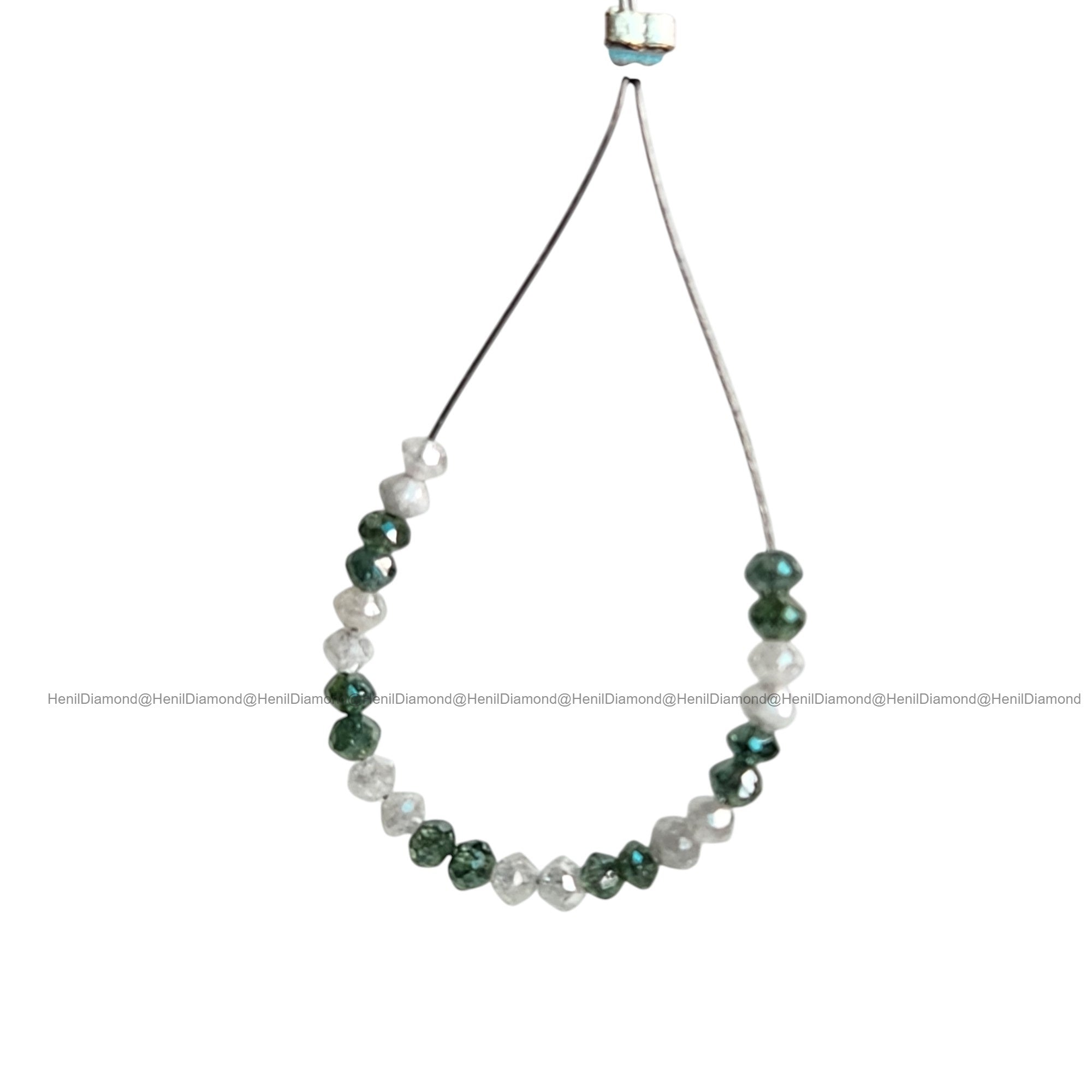 1.03 Ct Lot 1.50 to 2.00 MM Natural White Green Polished Round Loose Diamonds Beads wt Drilled Hole for Jewelry