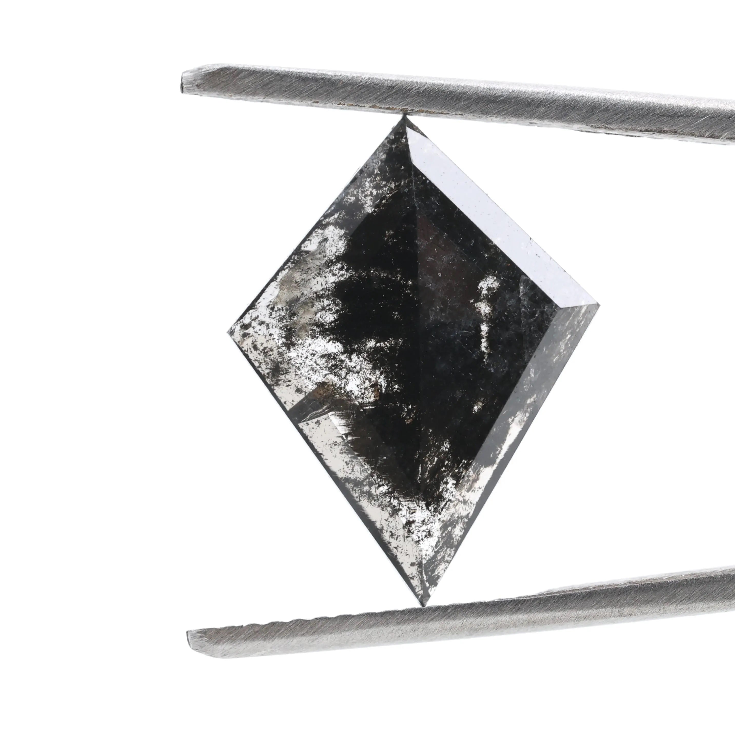 2.94 Carat Salt and Pepper Diamond, Natural Gray Kite Loose Diamonds for Minimalist Engagement Ring
