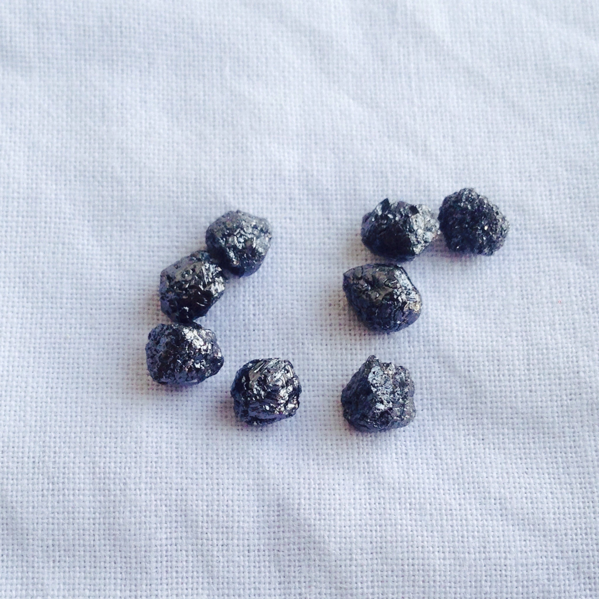 Natural Jet Black Raw Uncut Rough Loose Diamonds 4.00 to 5.00 MM Size Conflict Free Earth Mind 5.00 Carat Lot