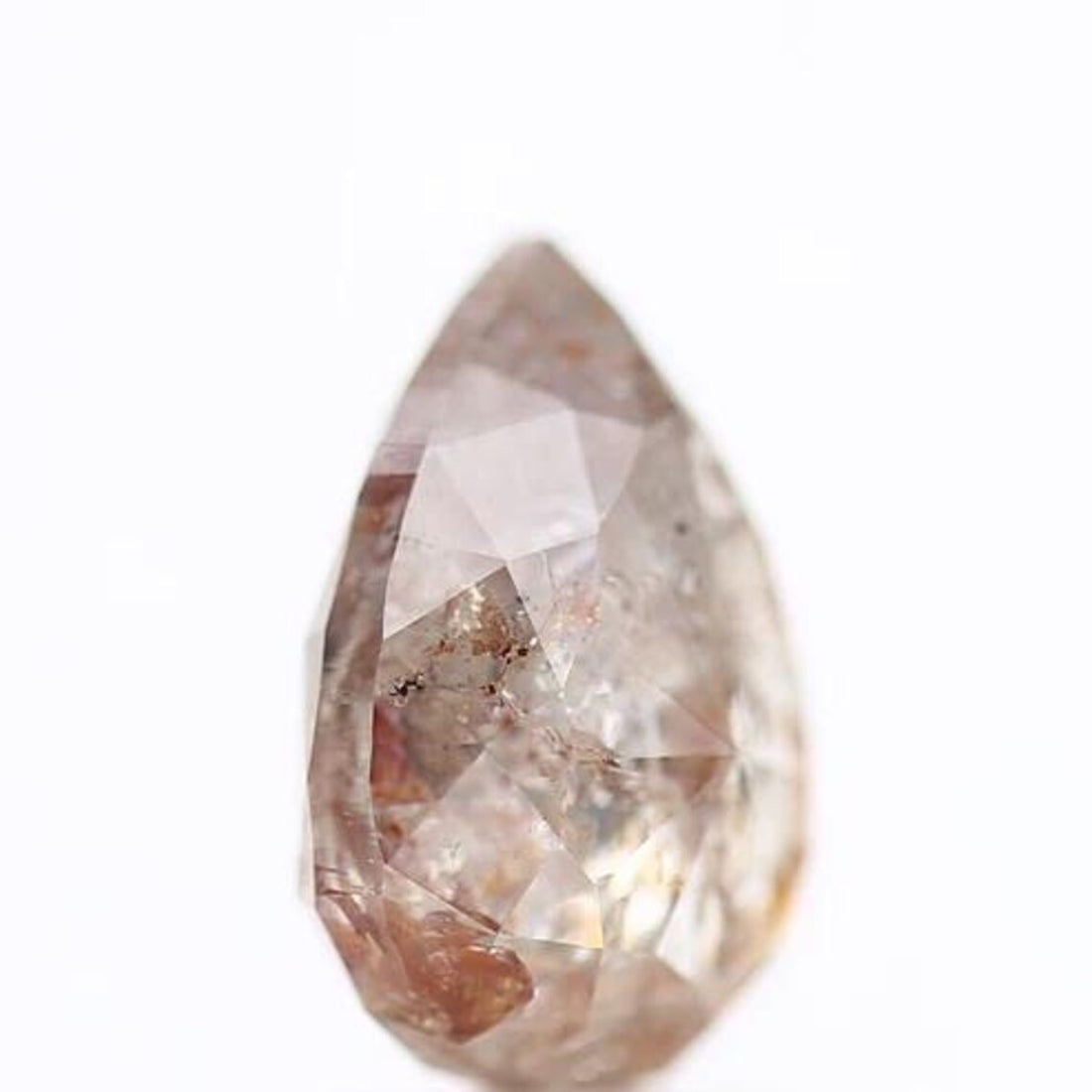 3.16 Ct Salt and Pepper Diamond, Natural Brown Color Pear Cut Loose Diamonds for Engagement Ring