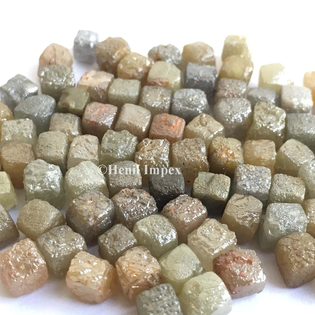 Cube Rough Diamond, Natural Mix Color Congo Cube Raw Rough Diamond, 4.50 to 5.00 MM Size 10.00+ Carat Lot