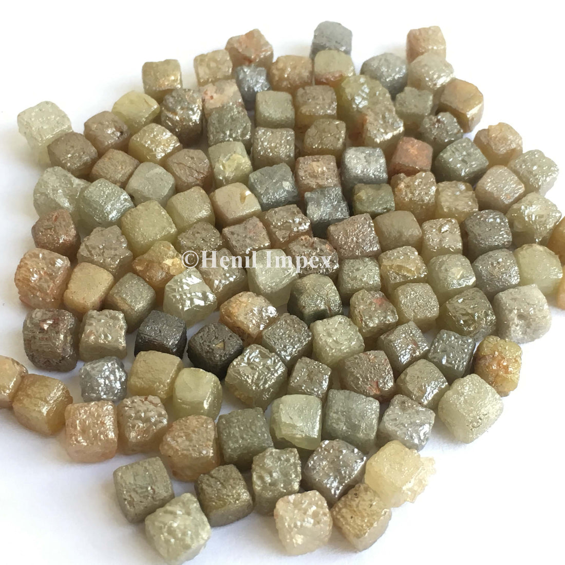 Cube Rough Diamond, Natural Mix Color Congo Cube Raw Rough Diamond, 4.50 to 5.00 MM Size 10.00+ Carat Lot