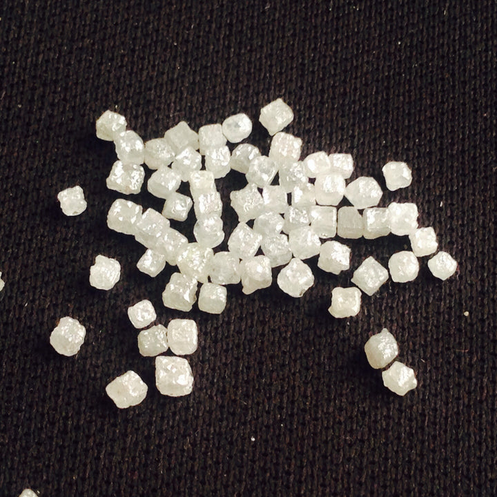 Natural Gray Color Rough Cube Shape Loose Diamonds 1.50 to 2.00 MM Size 2.00 Carat Lot