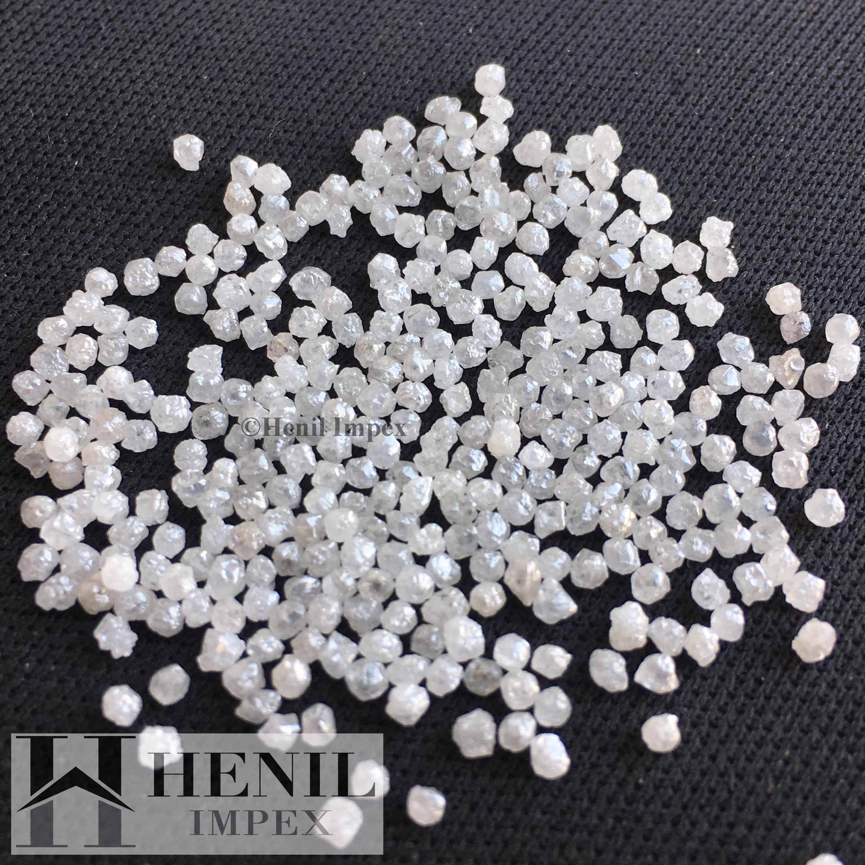 White Rough Diamonds 5.00 Ct Lot, Natural Snow White Round Loose Rough Diamonds, 1.50 to 2.00 MM Size