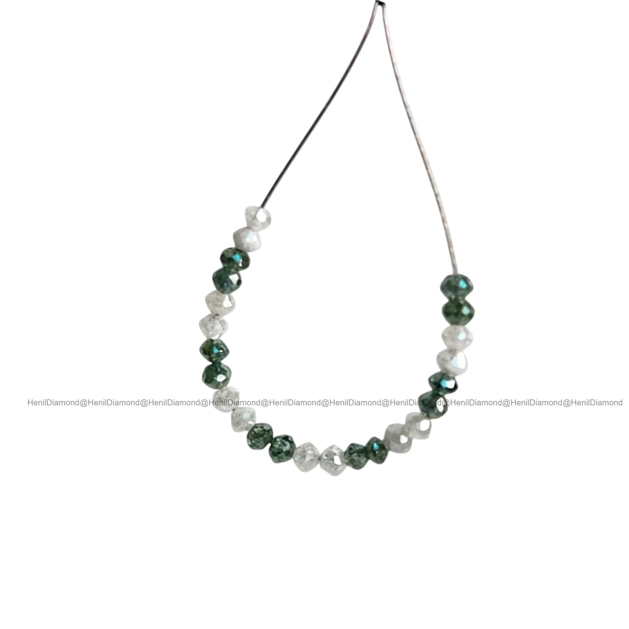 1.03 Ct Lot 1.50 to 2.00 MM Natural White Green Polished Round Loose Diamonds Beads wt Drilled Hole for Jewelry