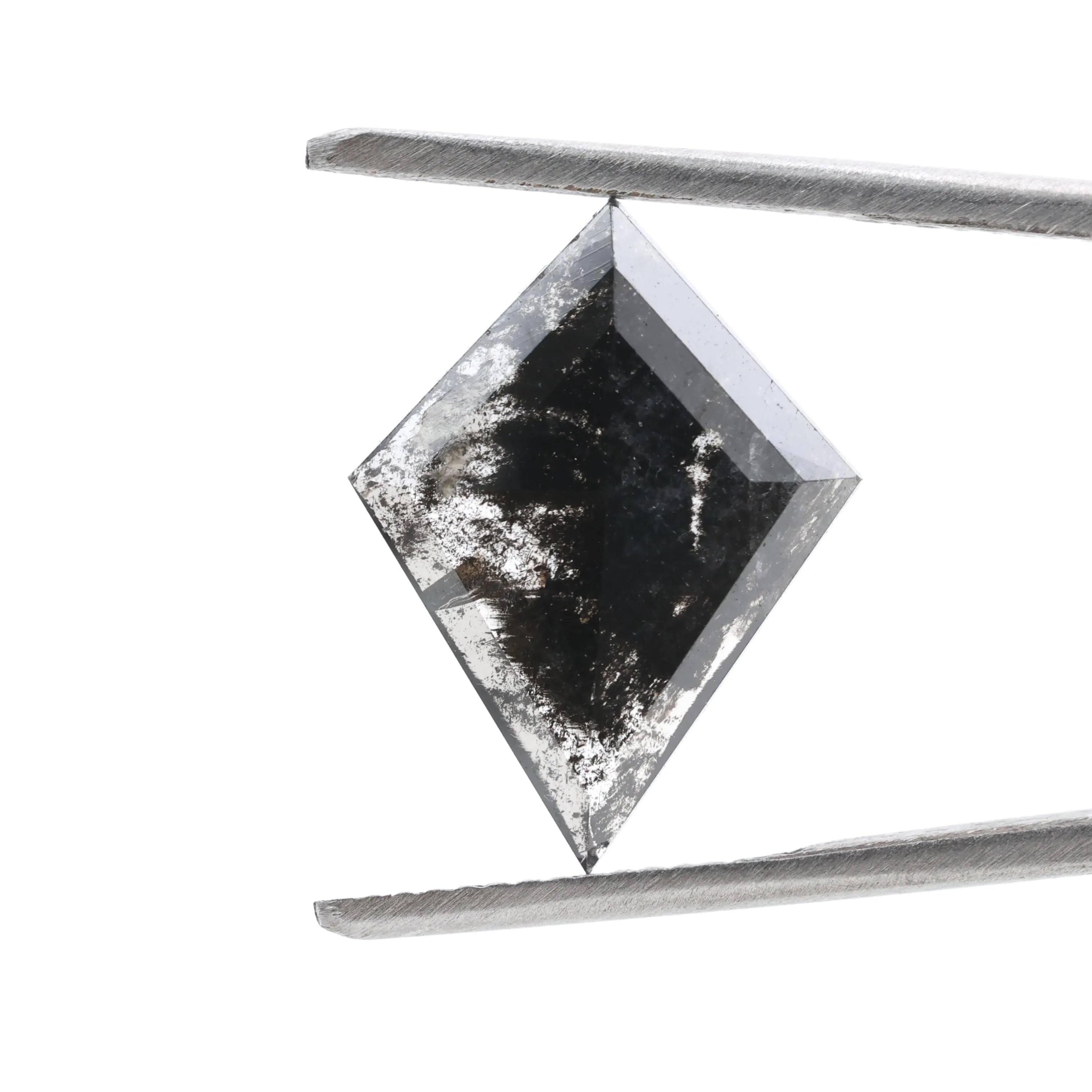 2.94 Carat Salt and Pepper Diamond, Natural Gray Kite Loose Diamonds for Minimalist Engagement Ring