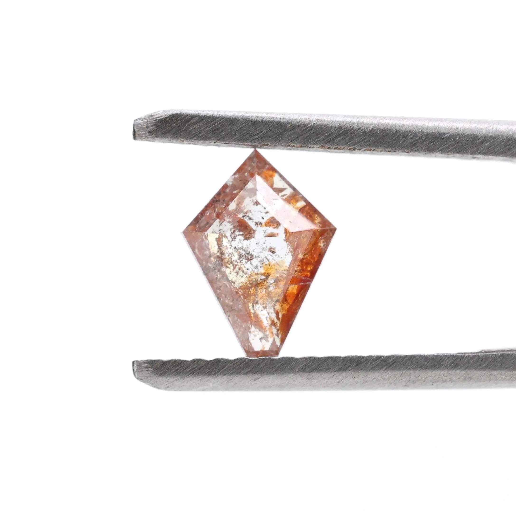 0.63 Carat Salt and Pepper Diamond, Natural Orange Kite Loose Diamonds for Minimalist Engagement Ring