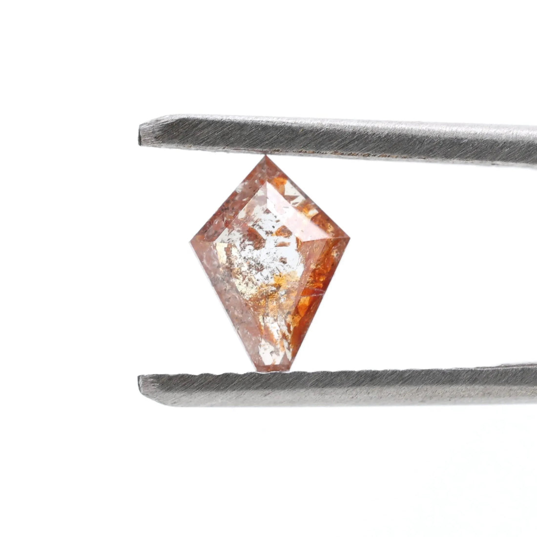 0.63 Carat Salt and Pepper Diamond, Natural Orange Kite Loose Diamonds for Minimalist Engagement Ring