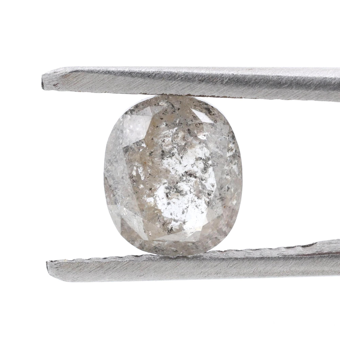 1.59 Ct Salt and Pepper Diamond, Natural Gray Oval Cut Loose Diamonds for Minimalist Engagement Ring