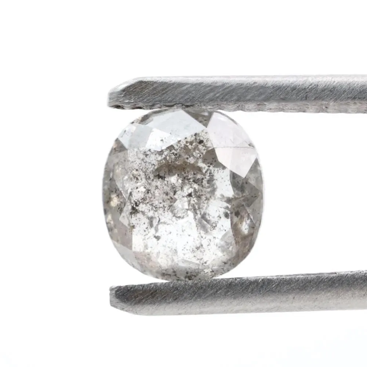 1.30 Ct Salt and Pepper Diamond, Natural Gray Oval Loose Diamonds for Minimalist Engagement Ring