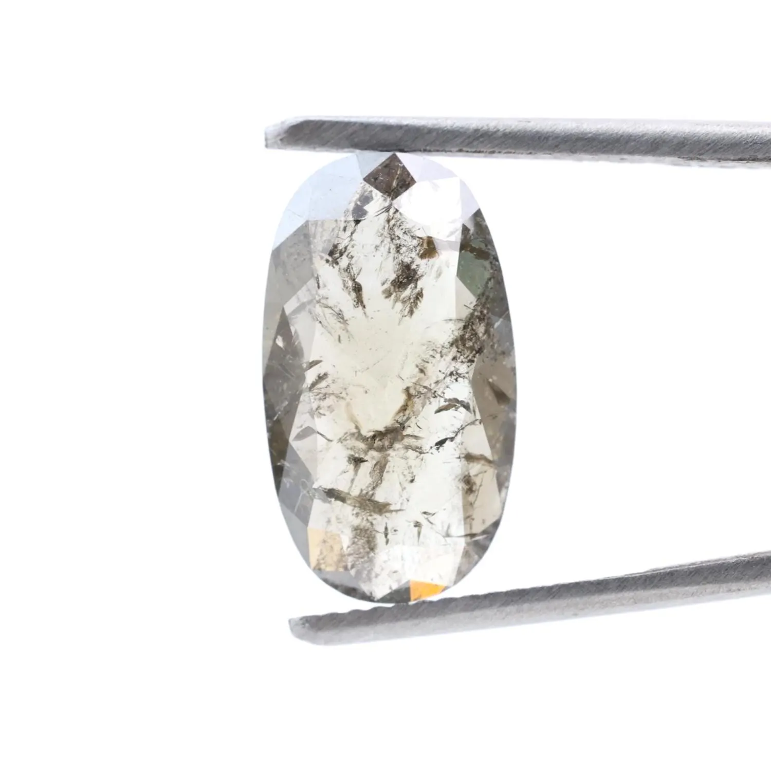 3.69 Ct Salt and Pepper Diamond, Natural Brown Oval Loose Diamonds for Minimalist Engagement Ring